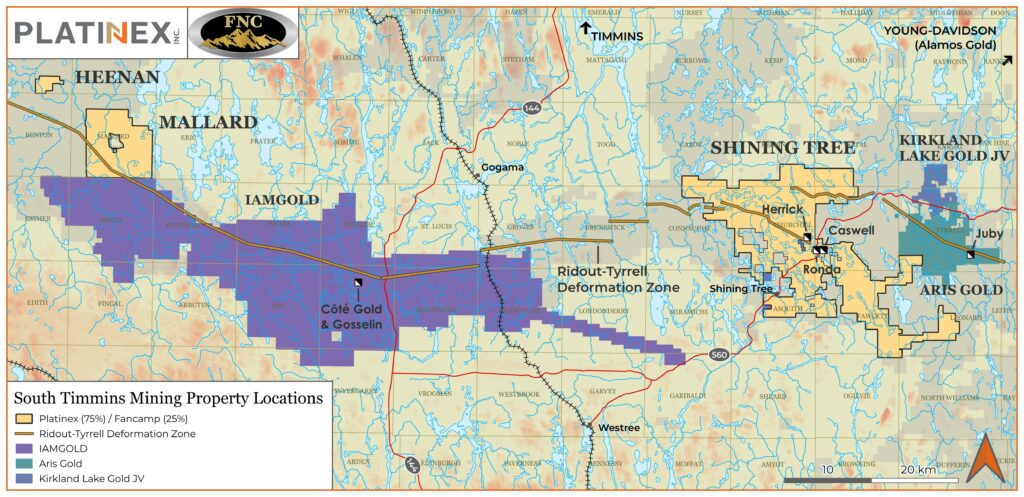 South Timmins Mining Property Location Map 07282023
